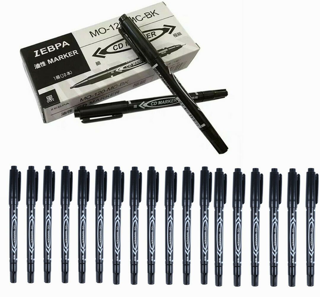 Touch Fish Twin Tip Permanent Markers, Dual Drawing Pens, 50 Black Color,  Ultra Fine Point and Fine Point for Signature and Marking (50 Black Color)