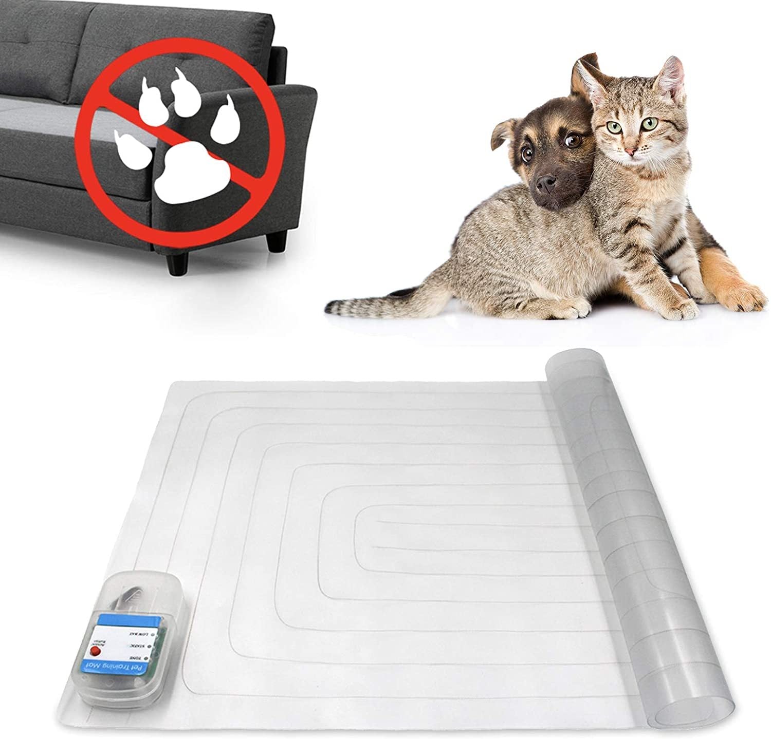 Indoor Pet Scat Shock Mat, 48”x20” Pet Training Mat for Dog and