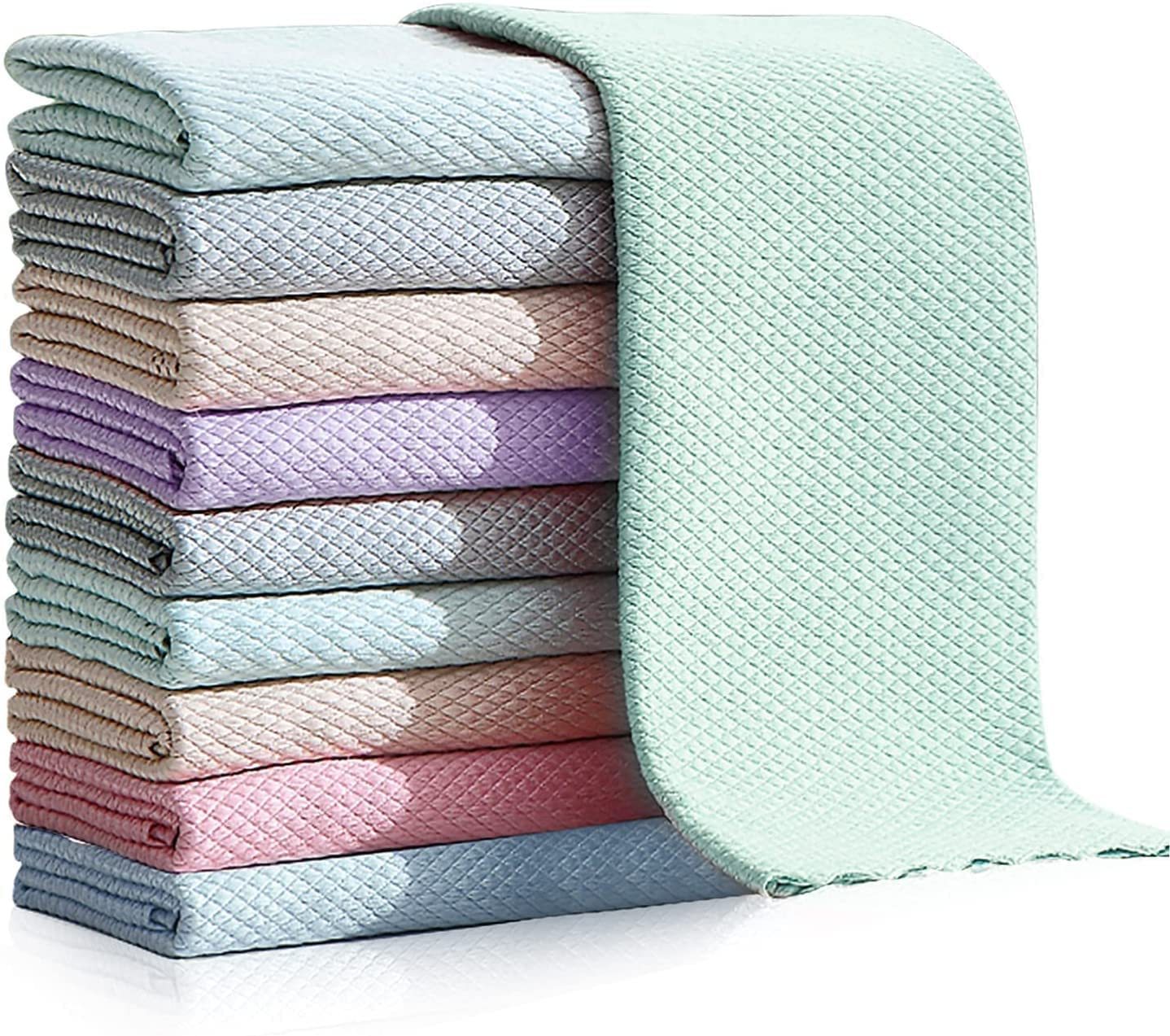 25 x 25CM Microfiber Cleaning Cloths (30 Pack) - Reusable Towels, Wash Rags,  Dust Cloth, All-Purpose: Kitchen, Dish, Cars, Shop, Glass - Green 
