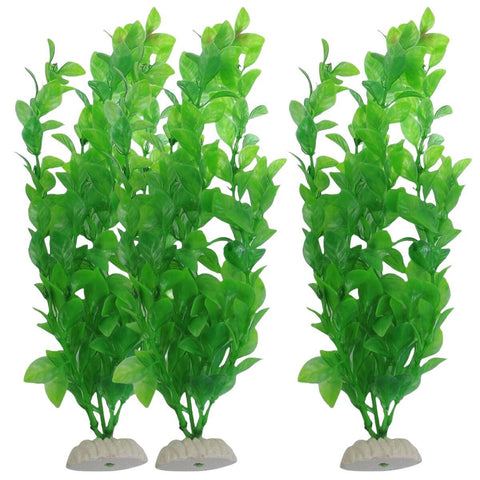 Artificial Seaweed Water Plants for Aquarium ， Plastic Fish Tank Decorations, 10-Piece Set (Green)