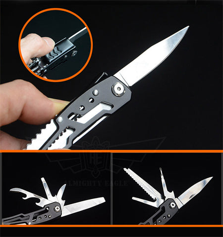 14-In-1 Multitool with Safety Locking, Stainless Steel Pliers, Folding Knife Kit