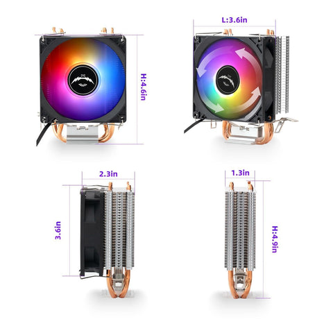 CPU Cooler Cooling Fan 3PIN Ventilador Silent for Case Fan Multicolor Adjustable