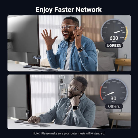 WiFi 6 USB Desktop Wireless Receiver Dual-Band AX900 High-Speed Wireless Network Adapter for PC Laptop