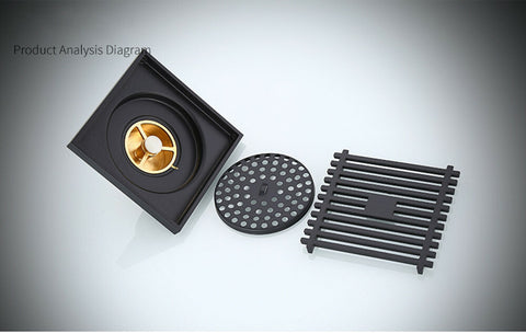 AU  Deodorant Floor Drain Grate Shower Square Bathroom Waste Drain Quality Brass