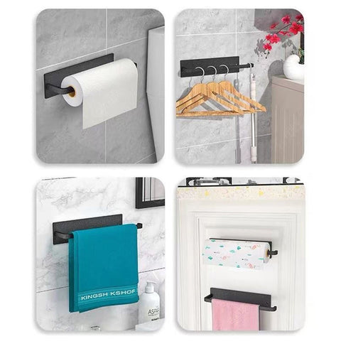 Stainless Steel Wall Mount Paper Towel Holder, No Drill Kitchen Towel Rack with Heavy Duty 3M Adhesive Tape