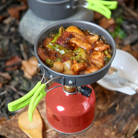 Camp Cookware- Pots/Pans/Kettle,Cooking Set for 2-3 People Hiking Picnic Fishing, Lightweight Aluminum, Portable Outdoor Cookware for Camping, Backpacking and Travel