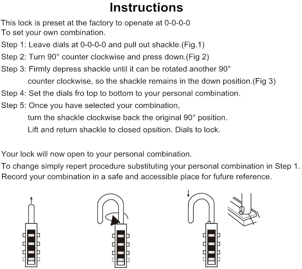 Combination-Lock 4 Digit Outdoor Waterproof Padlock, Heavy Duty Security Lock for Gate, Locker, Hasp, Fence, Shed, Garage and Outdoor Use