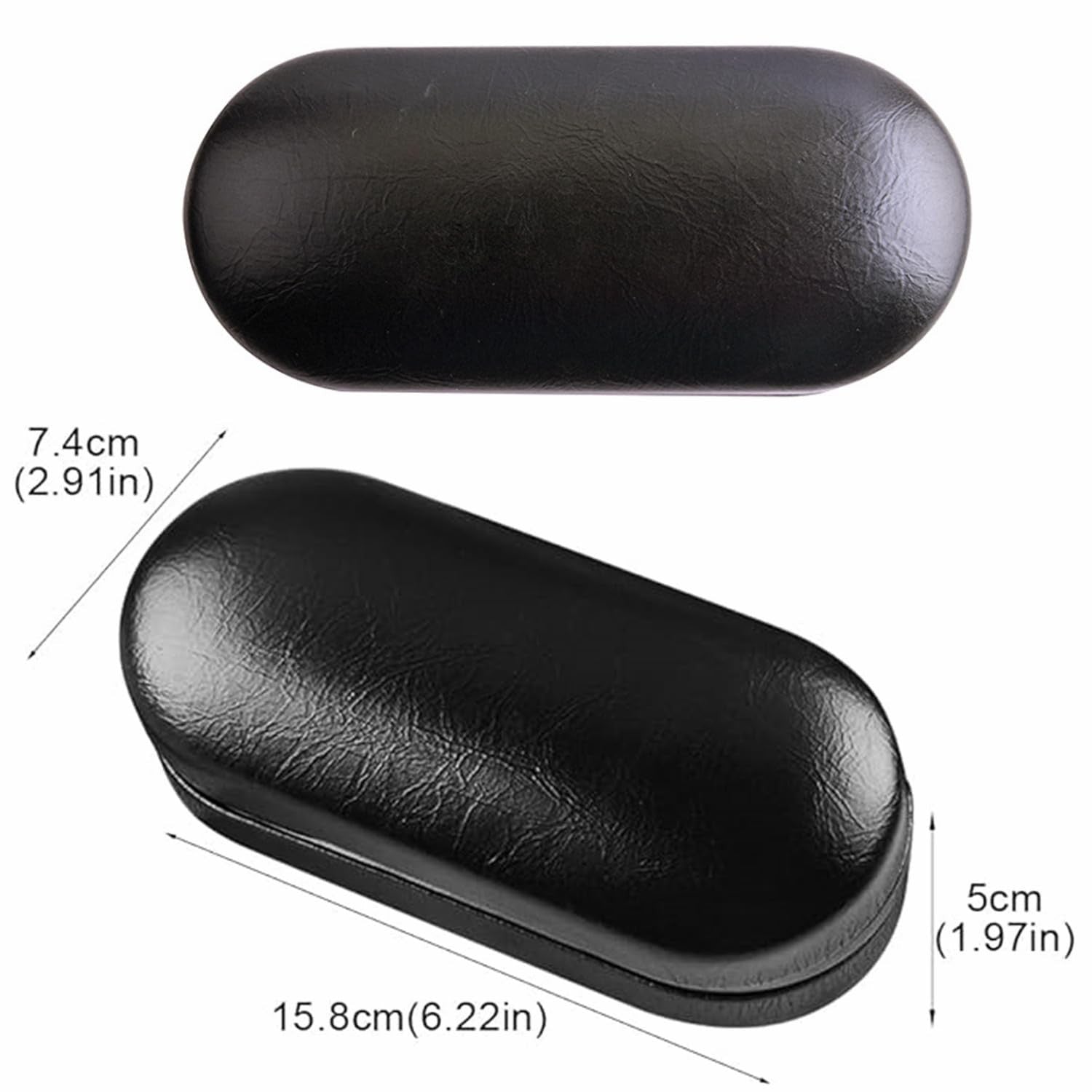 2 in 1 Double Sided Portable Contact Lens Case and Glasses Case, Dual Use Design with Built-in Mirror, Tweezer and Contact Solution Bottle, Leak Proof Daily Glasses and Contact Case for Travel Home