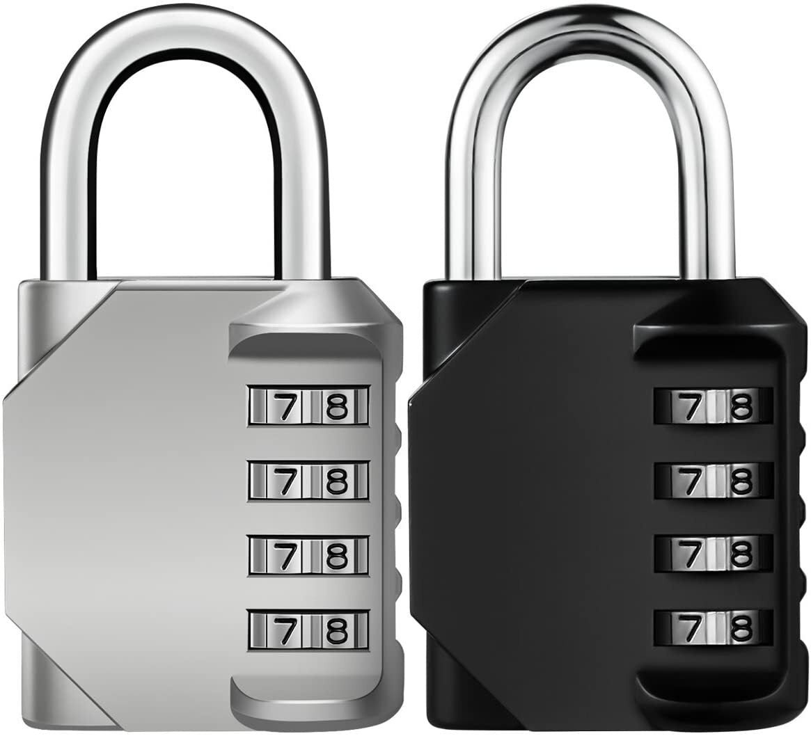 Combination-Lock 4 Digit Outdoor Waterproof Padlock, Heavy Duty Security Lock for Gate, Locker, Hasp, Fence, Shed, Garage and Outdoor Use