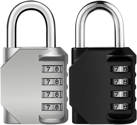 Combination-Lock 4 Digit Outdoor Waterproof Padlock, Heavy Duty Security Lock for Gate, Locker, Hasp, Fence, Shed, Garage and Outdoor Use