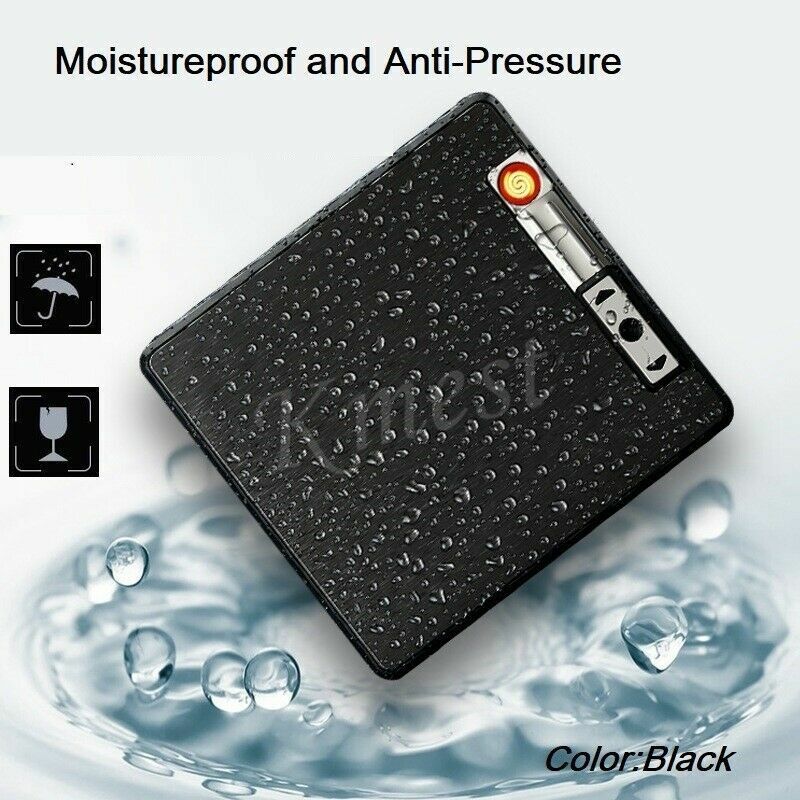 Automatic Rechargeable Electric Lighter, USB Charging Cigarette Case, Portable Dampproof Cigarette Storage Box, Multifunctional 2-in-1 Cigarette Holder Lighter, Ideal Gift for Men