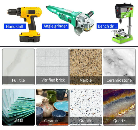 6 8 10mm Diamond Dry Drill-Bit Holesaw Porcelain Granite Tile Ceramics Marble, High Hardness Fast Drilling Tool for Construction and Home Use