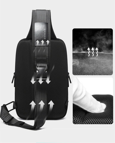 BANGE Anti Theft Sling Bag, Waterproof Men's Chest Bag Shoulder Backpack Bag, Lightweight Casual Daypack for Travel Hiking Outdoor Work
