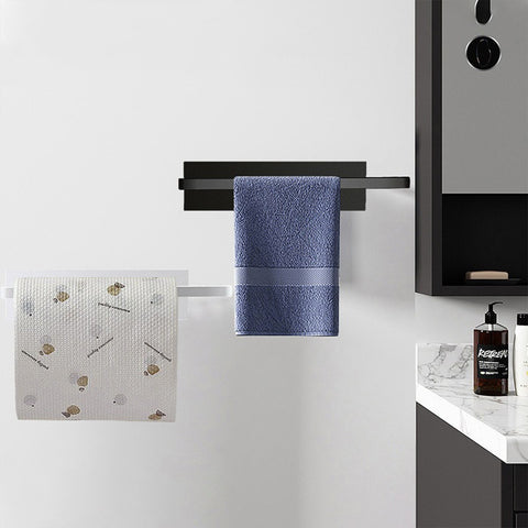 Stainless Steel Wall Mount Paper Towel Holder, No Drill Kitchen Towel Rack with Heavy Duty 3M Adhesive Tape