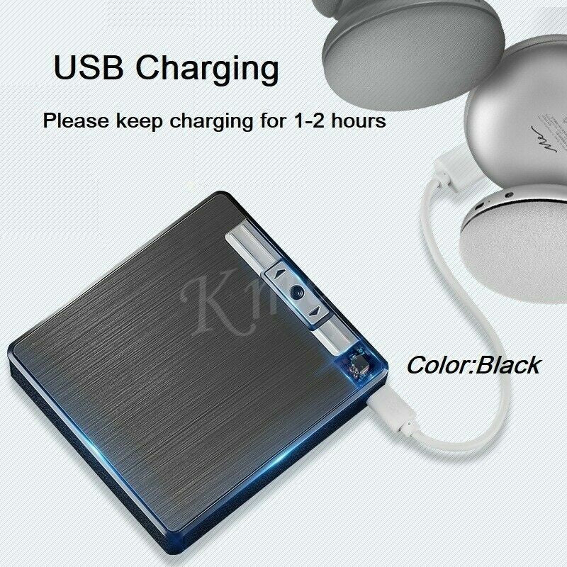Automatic Rechargeable Electric Lighter, USB Charging Cigarette Case, Portable Dampproof Cigarette Storage Box, Multifunctional 2-in-1 Cigarette Holder Lighter, Ideal Gift for Men