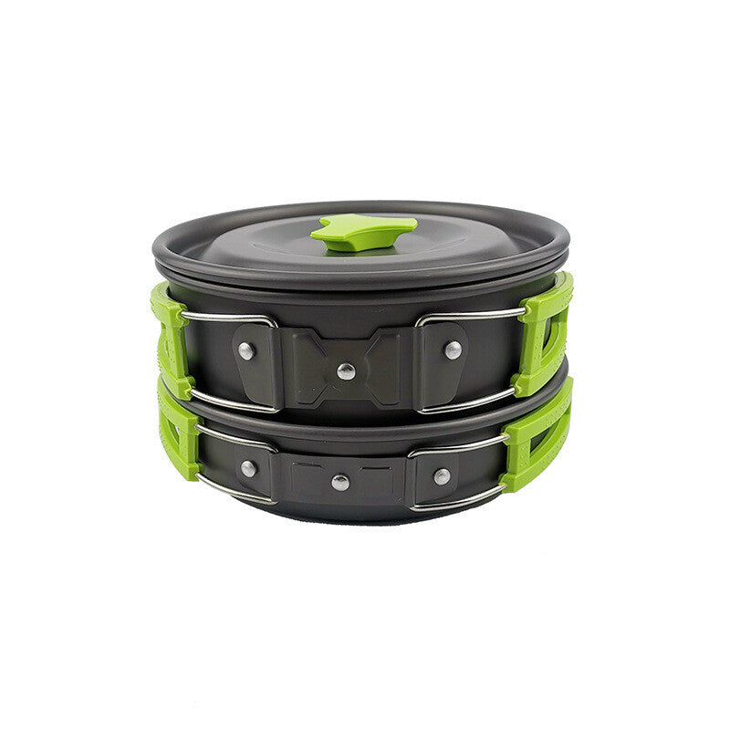 Camp Cookware- Pots/Pans/Kettle,Cooking Set for 2-3 People Hiking Picnic Fishing, Lightweight Aluminum, Portable Outdoor Cookware for Camping, Backpacking and Travel