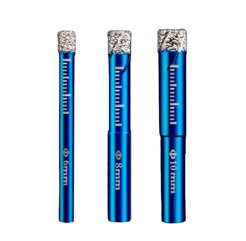 6 8 10mm Diamond Dry Drill-Bit Holesaw Porcelain Granite Tile Ceramics Marble, High Hardness Fast Drilling Tool for Construction and Home Use
