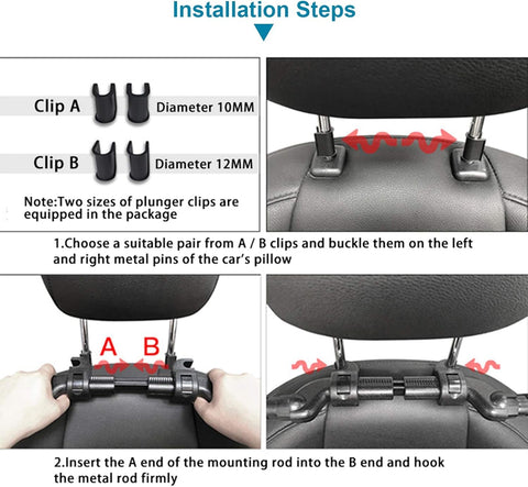 Car Seat Headrest Pillow  360° Adjustable Head and Neck Support Pillow, Car Seat Accessory, Universal Sleeping Headrest, Retractable Car Side Pillow