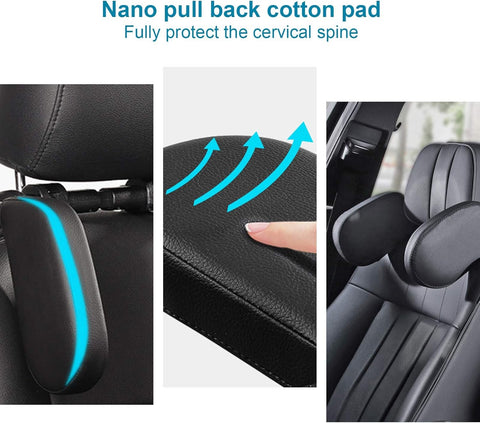 Car Seat Headrest Pillow  360° Adjustable Head and Neck Support Pillow, Car Seat Accessory, Universal Sleeping Headrest, Retractable Car Side Pillow