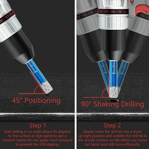 6 8 10mm Diamond Dry Drill-Bit Holesaw Porcelain Granite Tile Ceramics Marble, High Hardness Fast Drilling Tool for Construction and Home Use