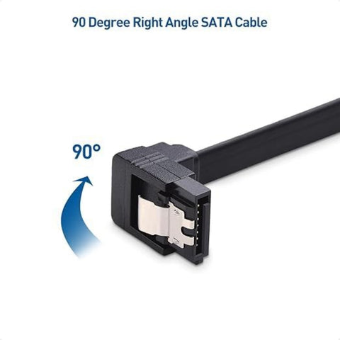 4pack SATA III Cables (6Gb/s) – 30cm. These Data Cables Support 6Gbit/s and Feature an L-Shaped Connector. Designed for Connecting Hard Drives, SSDs, or Hard disks to The Motherboard.Black