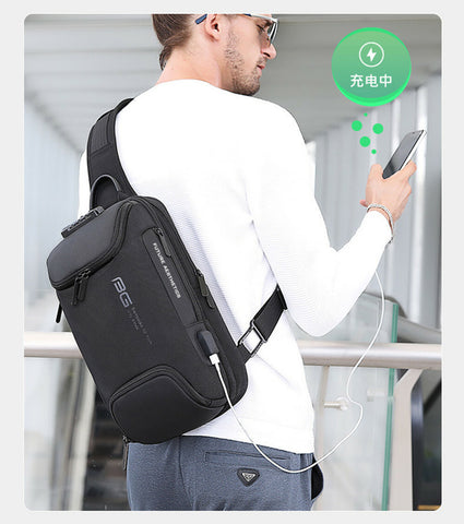 BANGE Anti Theft Sling Bag, Waterproof Men's Chest Bag Shoulder Backpack Bag, Lightweight Casual Daypack for Travel Hiking Outdoor Work