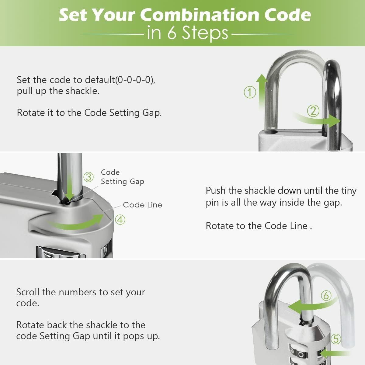 Combination-Lock 4 Digit Outdoor Waterproof Padlock, Heavy Duty Security Lock for Gate, Locker, Hasp, Fence, Shed, Garage and Outdoor Use