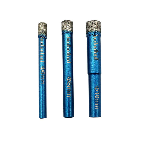 6 8 10mm Diamond Dry Drill-Bit Holesaw Porcelain Granite Tile Ceramics Marble, High Hardness Fast Drilling Tool for Construction and Home Use