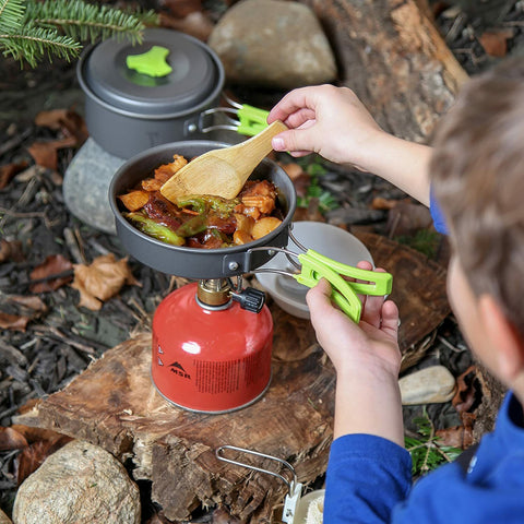Camp Cookware- Pots/Pans/Kettle,Cooking Set for 2-3 People Hiking Picnic Fishing, Lightweight Aluminum, Portable Outdoor Cookware for Camping, Backpacking and Travel