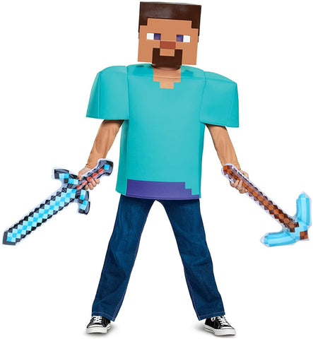 4X Inflatable Weapon- Pixel Craft Sword,Axe, Minecraft Video Action Figure Props Fun Party Favors for Kids Birthday Cosplay Outdoor Activity Gift Set