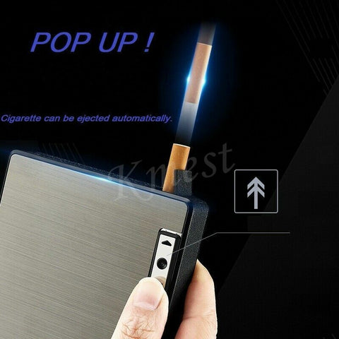 Automatic Rechargeable Electric Lighter, USB Charging Cigarette Case, Portable Dampproof Cigarette Storage Box, Multifunctional 2-in-1 Cigarette Holder Lighter, Ideal Gift for Men
