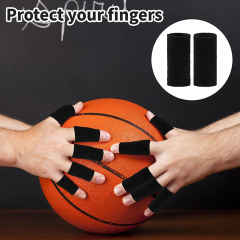 10 Finger Sleeve Protectors and Thumb Support Braces, Elastic and Breathable Sports Protection  Daily Hand Care, Comfortable Fit and Non Stuffy
