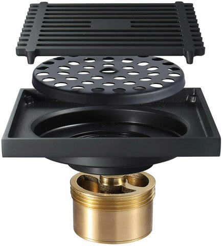 AU  Deodorant Floor Drain Grate Shower Square Bathroom Waste Drain Quality Brass