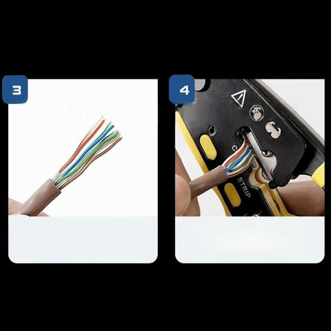 Pass-Thru RJ45 Ratcheting Compact Crimp Tool Cat6/Cat6a Ethernet Crimper Crimp Pliers for 8-Pin Modular Plugs with Wire Stripper