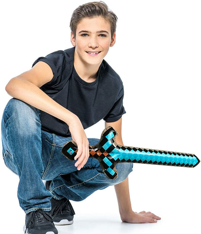 4X Inflatable Weapon- Pixel Craft Sword,Axe, Minecraft Video Action Figure Props Fun Party Favors for Kids Birthday Cosplay Outdoor Activity Gift Set