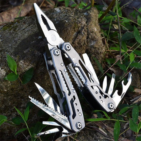 14-In-1 Multitool with Safety Locking, Stainless Steel Pliers, Folding Knife Kit