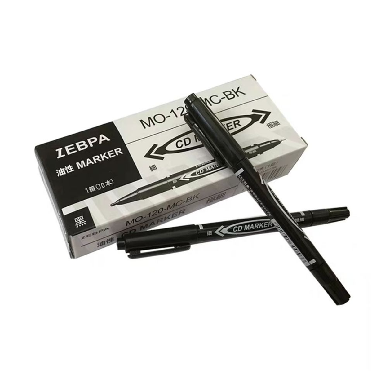 10 Pack Black Oil Based Permanent Markers, Waterproof Fade Resistant Quick Dry Fine Tip Writing Pens for Multi-Surface Use