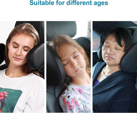 Car Seat Headrest Pillow  360° Adjustable Head and Neck Support Pillow, Car Seat Accessory, Universal Sleeping Headrest, Retractable Car Side Pillow