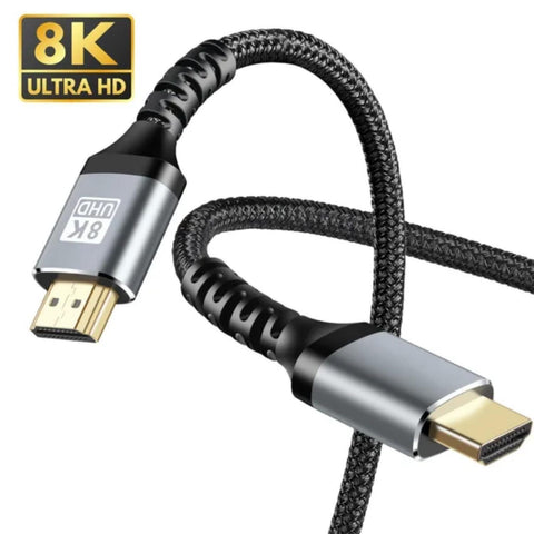 High-Speed 8K HDMI 2.1 Cable, 48Gbps Braided Nylon Cord, Supports 8K 60Hz 4K 120Hz 2K 144Hz, Compatible with HDTV/Laptop/Blu-ray/Monitor
