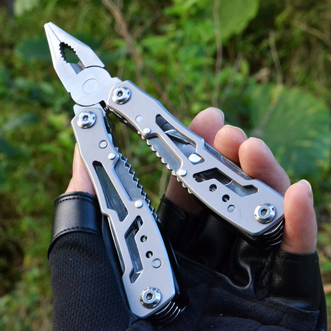 14-In-1 Multitool with Safety Locking, Stainless Steel Pliers, Folding Knife Kit