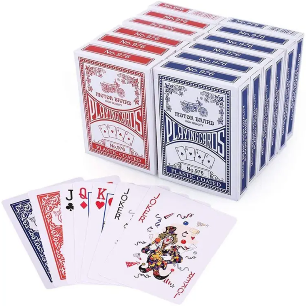 Standard Plastic Coated Playing Cards 52 Card Deck + 2 Jokers Play Loads of Games Poker, Black Jack Etc Hours of Fun, Casino Grade Playing Cards