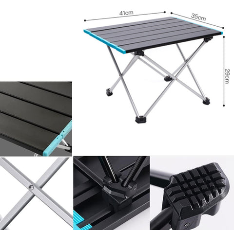 Camping Table,Portable Lightweight Folding Table with Aluminum Table Top and Carry Bag, Perfect for Outdoor, Hiking, Fishing, Beach, Picnic