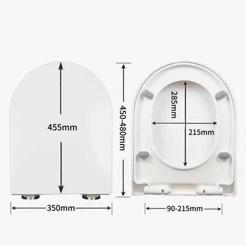 Thick Toilet Seat Soft Close Luxury White Heavy Duty Quick Release U Shape AU with Non-Slip Seat Bumpers