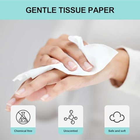 24 Packs 7680 Sheets Soft Facial Tissues 4 Ply 320 Sheets Per Pack Facial Tissues Disposable Household Facial Tissues Fit for Home,Office,Car,Handbag