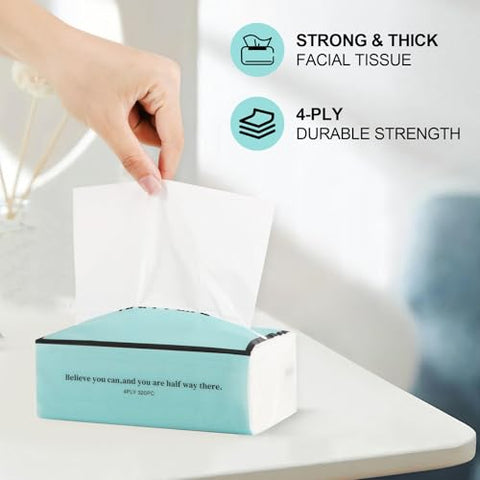 24 Packs 7680 Sheets Soft Facial Tissues 4 Ply 320 Sheets Per Pack Facial Tissues Disposable Household Facial Tissues Fit for Home,Office,Car,Handbag