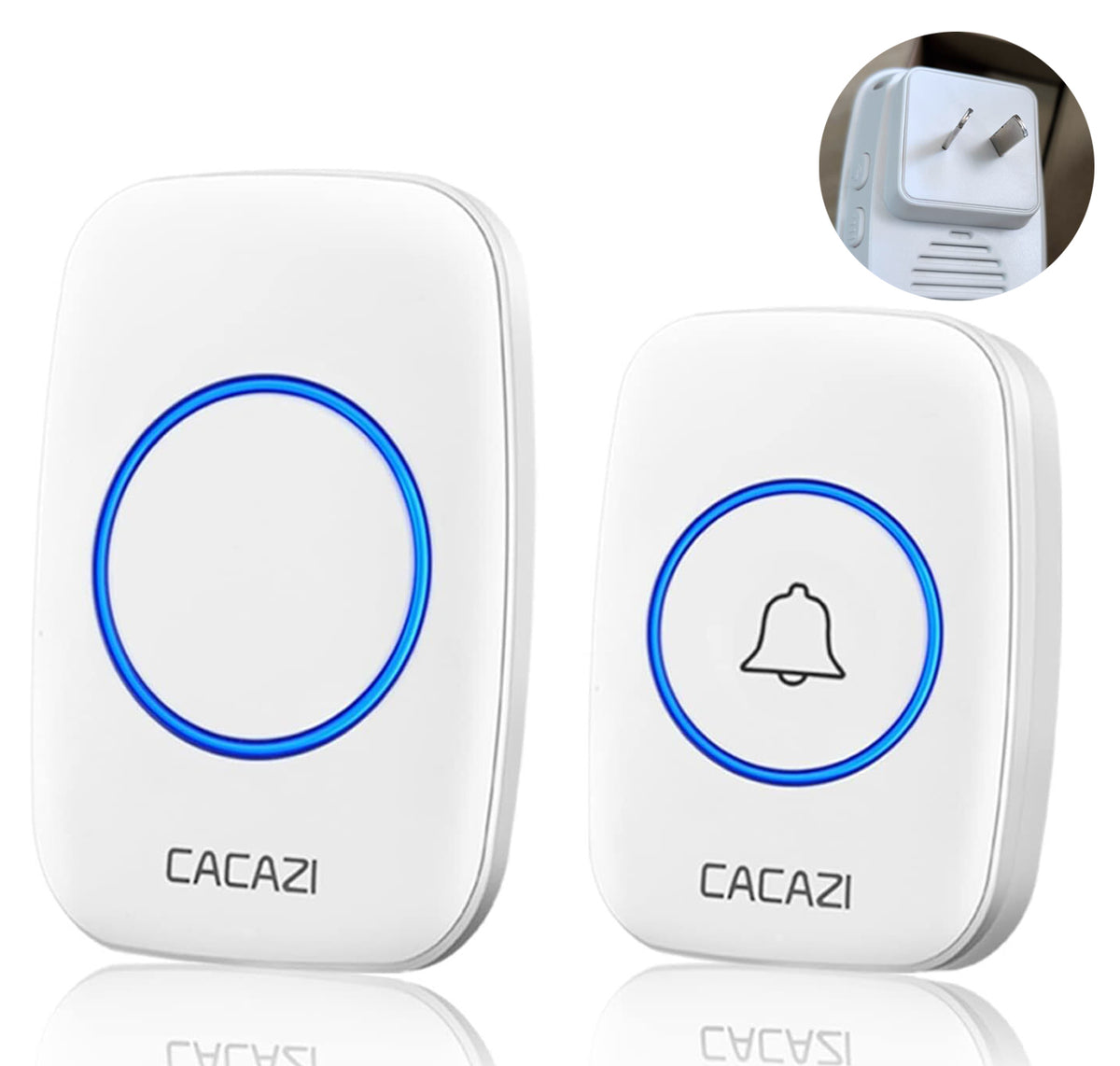 Australian Standard Waterproof Wireless Doorbell Set: 300M Transmission Distance, 60 Ringtones, LED Flash, Plug-in Receiver