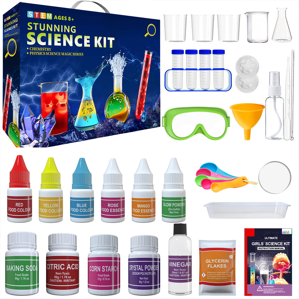Kids Volcano STEM Kit, DIY Chemistry Science Experiment Set, Safe Educational Learning Toy for Boys & Girls, Hands-On Eruption Play for Home School & Birthday Gifts