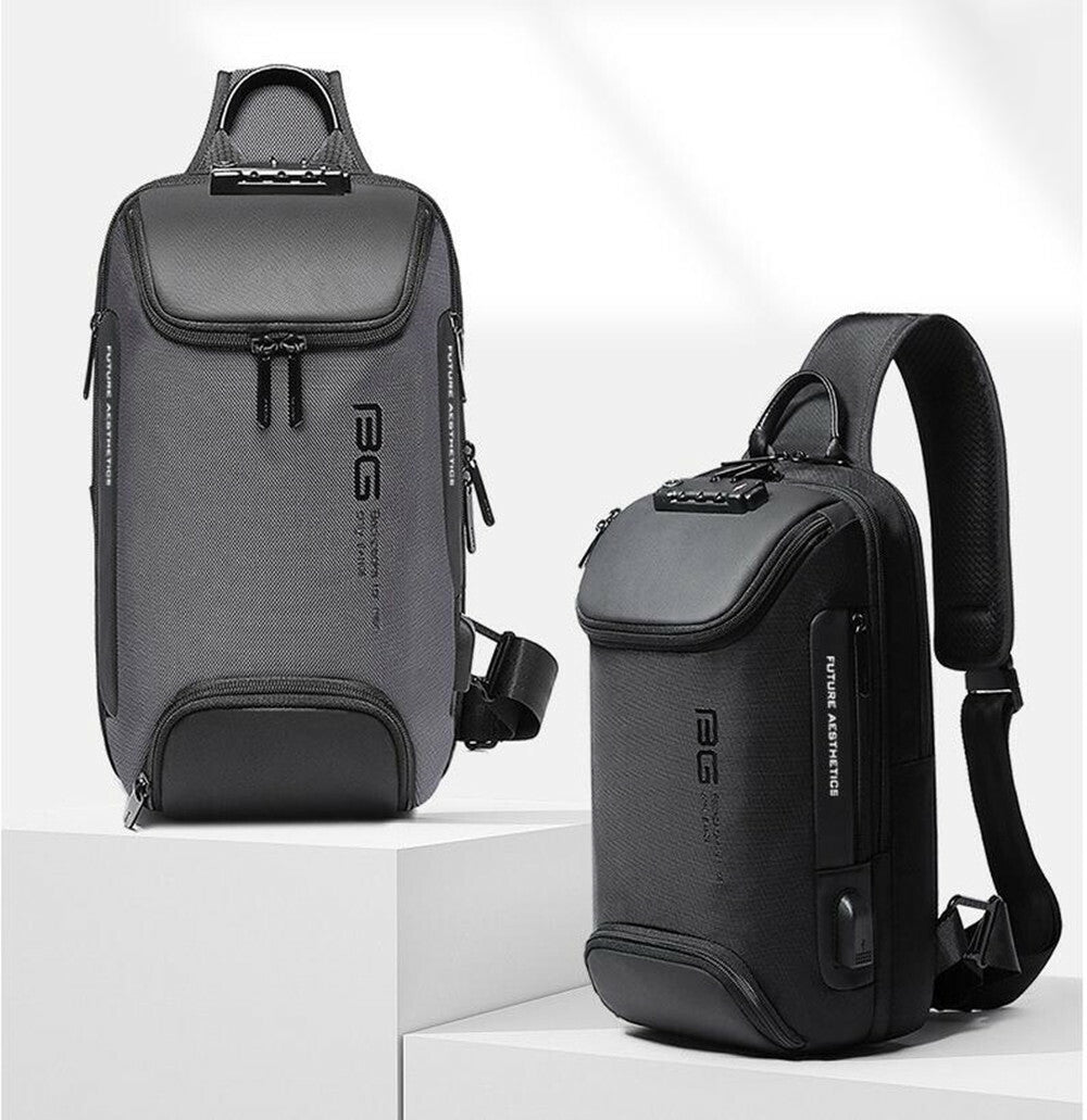 BANGE Anti Theft Sling Bag, Waterproof Men's Chest Bag Shoulder Backpack Bag, Lightweight Casual Daypack for Travel Hiking Outdoor Work