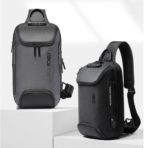 BANGE Anti Theft Sling Bag, Waterproof Men's Chest Bag Shoulder Backpack Bag, Lightweight Casual Daypack for Travel Hiking Outdoor Work