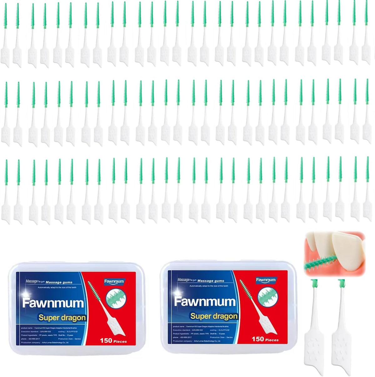 300PCS Soft Toothpick, Dental Toothpicks Brush Between Teeth, Disposable Dental Picks for Effective Oral Care and Teeth Cleaning at Home or Travel